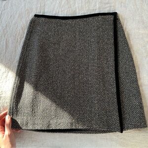 Ann Taylor Mini Wrap Wool Skirt